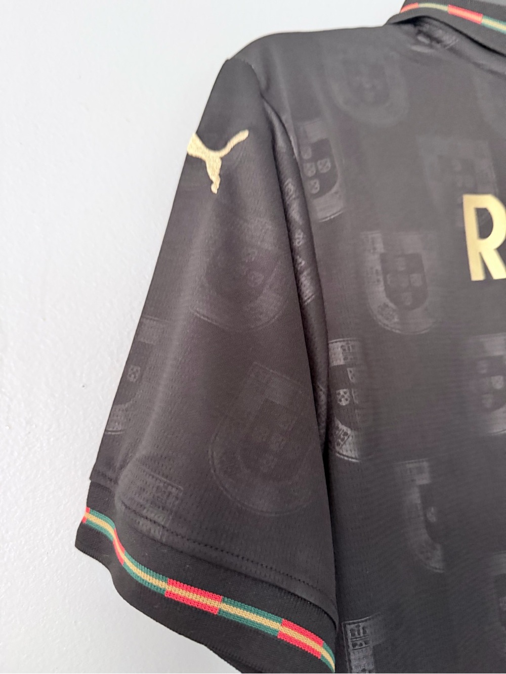 Puma Black Portugal Football Jersey with Gold Accents - Picture 4 of 4